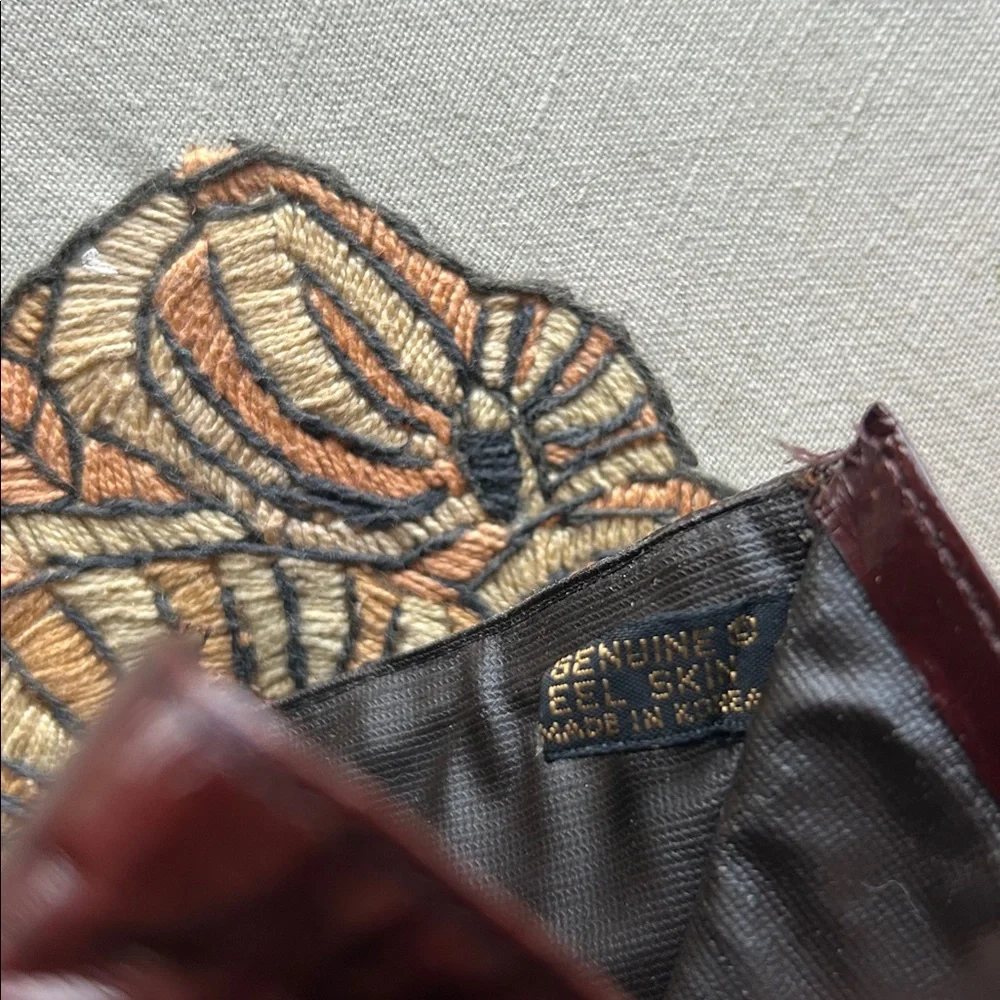 Vintage élan of California genuine eel skin made in Korea men’s trifold wallet